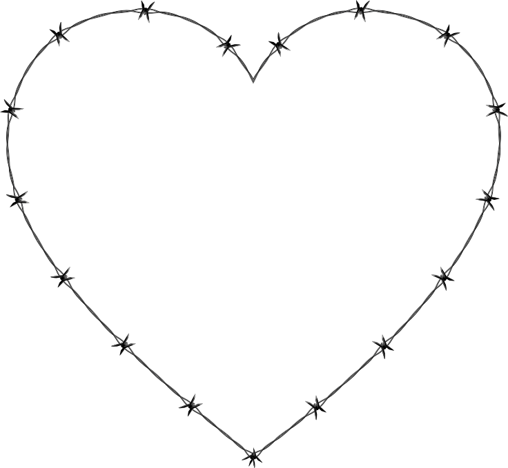Barbed Wire Heart - Barbed Wire Heart Png (736x679), Png Download