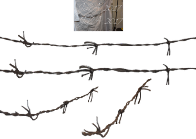 Drawn Fence Free Vector - Barbed Wire (640x480), Png Download