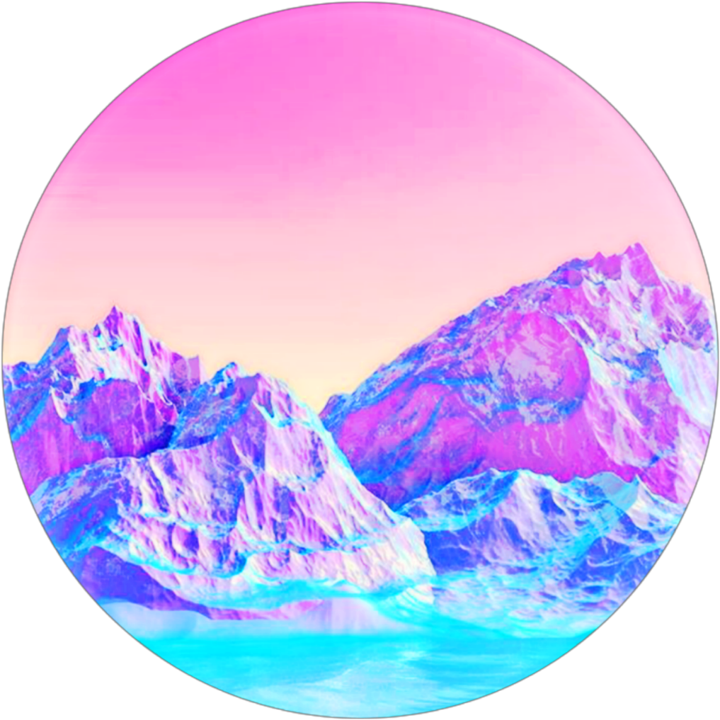 Icon Sticker - Mountains Vaporwave (1024x1024), Png Download