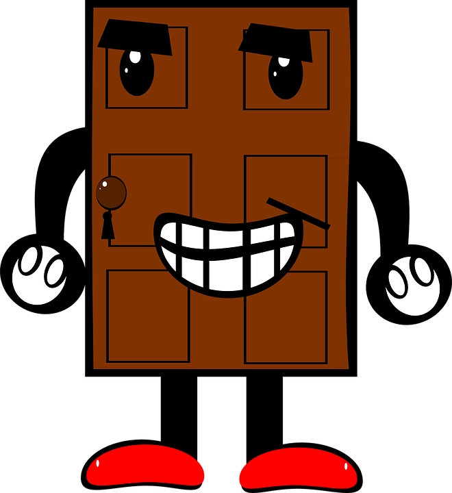 Cartoon Door Png - Door With Arms And Legs (660x720), Png Download