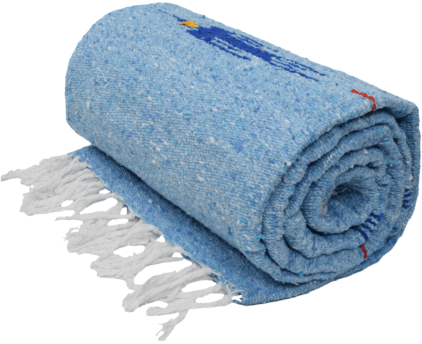 Sky Blue And Baby Blue Mexican Blanket - Towel (620x620), Png Download