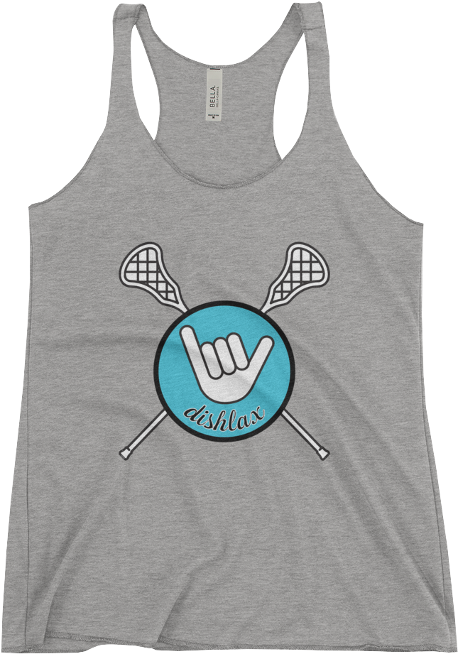 Hang Loose Lacrosse Women's Tank Gray/turquoise - Shirt (1000x1000), Png Download