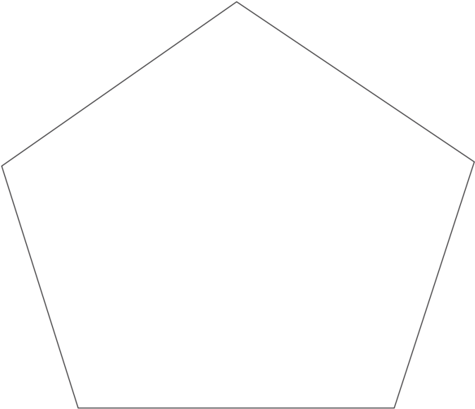 Pentagon Hand Fans - Line Art (684x685), Png Download