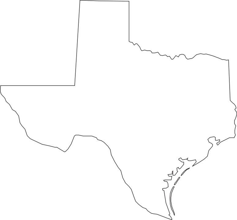 Texas Map Outline Png - Texas State Outline Png (774x720), Png Download