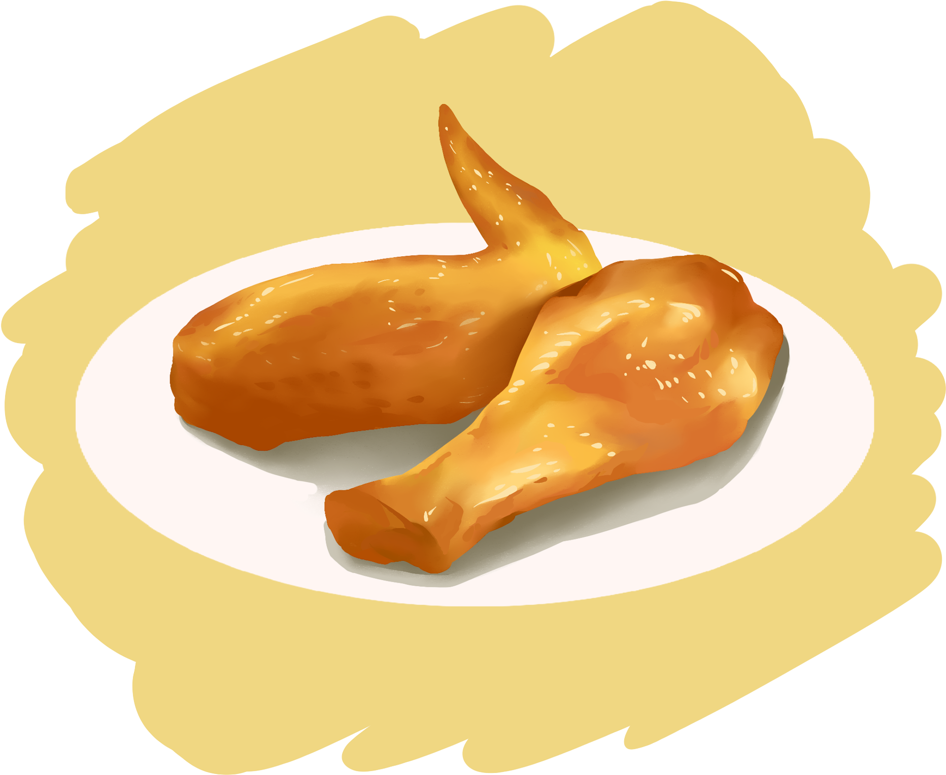 Orleans Grilled Wings Chicken Plates Orange Png And - Fast Food (2000x2000), Png Download