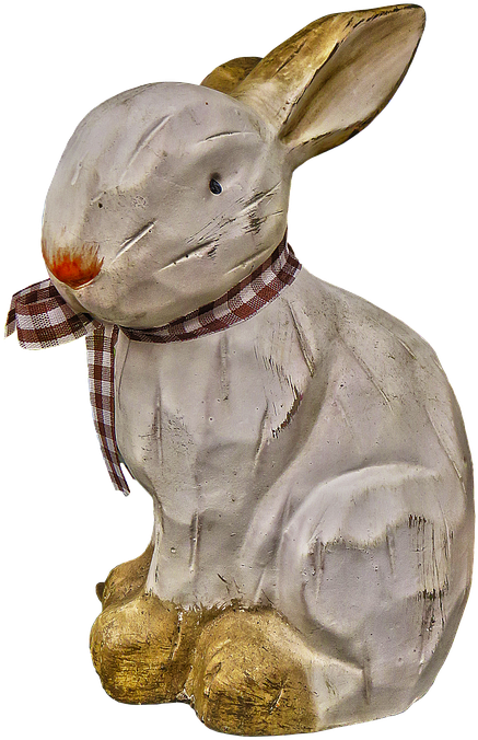 Hare, Figure, Easter, Ceramic, Garden Figurines - Zajączek Wielkanocny Rysunek Słodki (477x720), Png Download