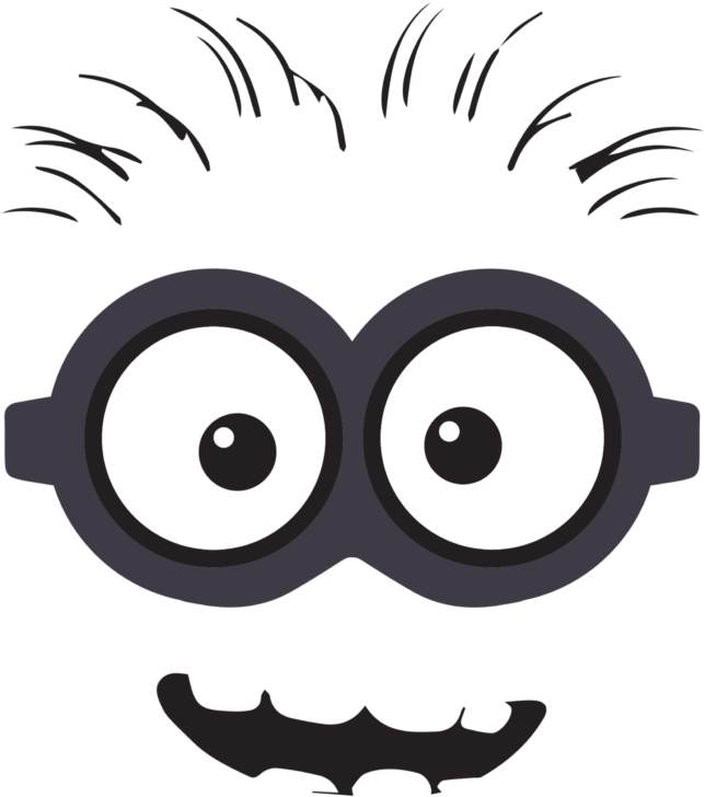 Eyes Black And White Minion Eye Clipart Black And White - Minion Face Silhouette (768x738), Png Download