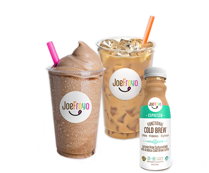 Three Joefroyo Slushy Iced Beverage Bottled Drink Cold - Iced Coffee (703x585), Png Download