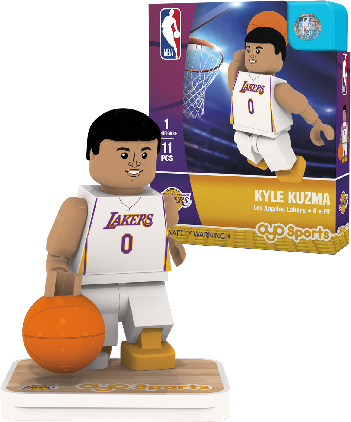 Kyle Kuzma La Lakers White Home Oyo Sports Toys Nba - Meyers Leonard Lego (1500x1500), Png Download