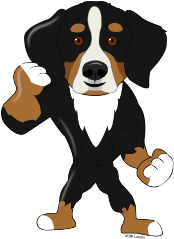 Strong Bernese Mountain Dog Cartoon - Bernese Mountain Dog Face Vector (555x555), Png Download