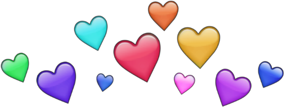 Crown Flowercrown Heart Hearts Rainbow Red Pink Blue - Yellow (1024x1024), Png Download
