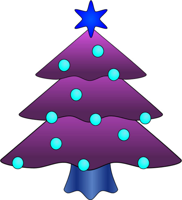 Purple Christmas Tree Clip Art (600x660), Png Download