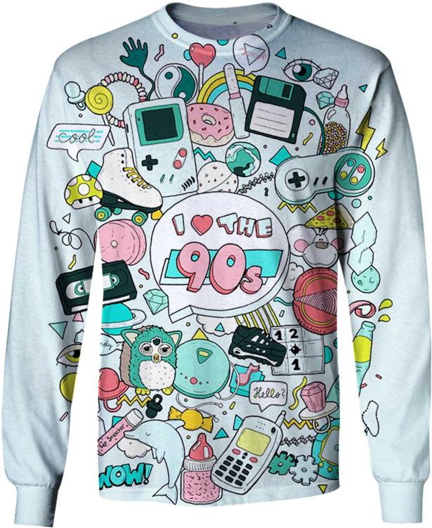 3d I Love The 90s Tshirt - Love The 90s (800x799), Png Download