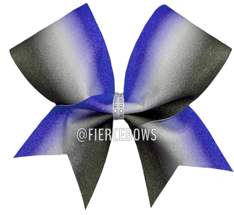 Gunmetal Plus Color Glitter Ombre Cheer Bow - Present (800x800), Png Download