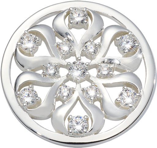 Nikki Lissoni Silver Medium Ruffles And Ribbons Coin - Diamond (600x600), Png Download