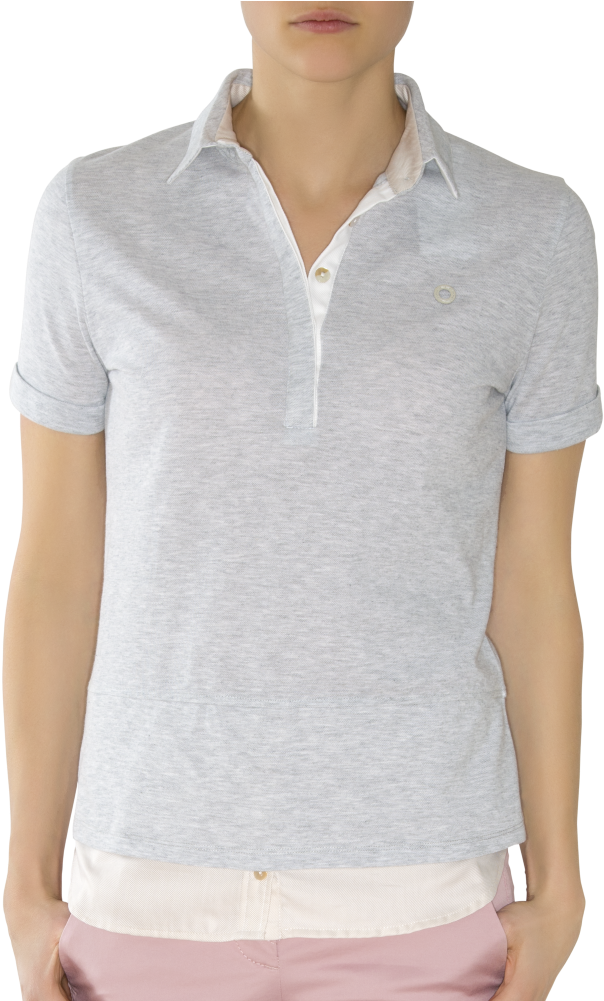 Piqué Shirt Short Sleeves, Ruffles On Stand-up Collar - Polo Shirt (953x1000), Png Download