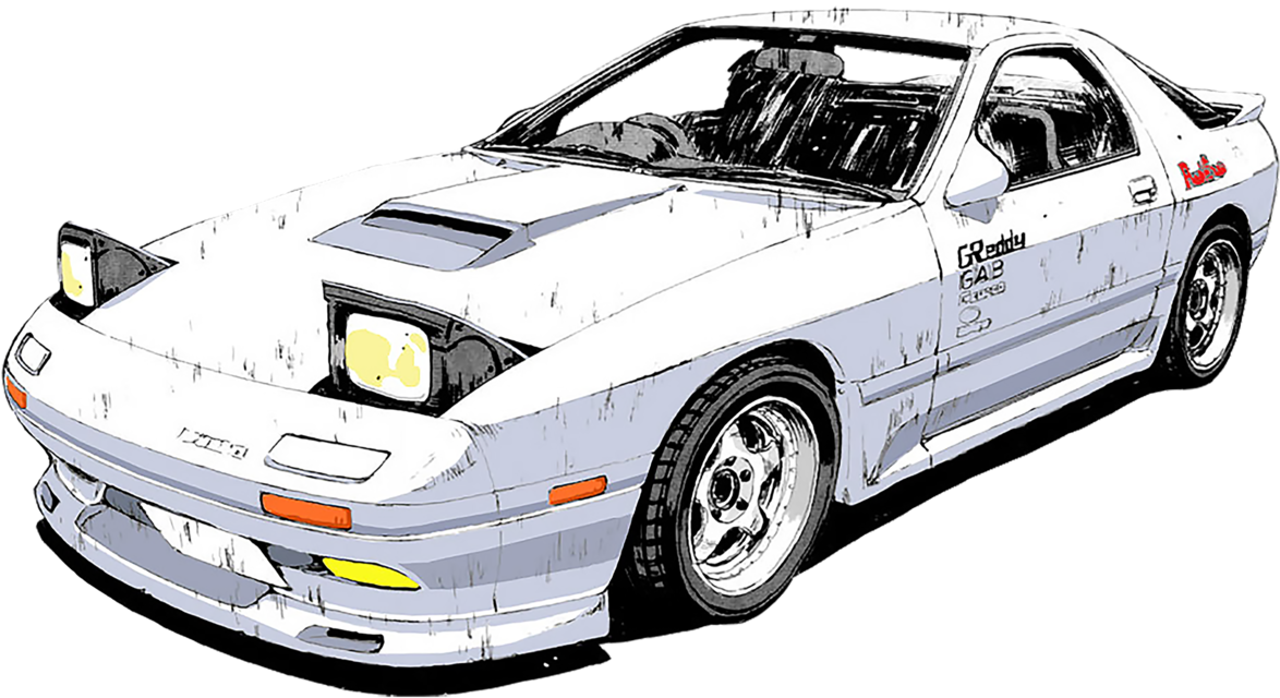 My Edits Transparent Fc3s Initial D Red Suns Ryosuke - Mazda Rx7 Fc Initial D (1280x768), Png Download