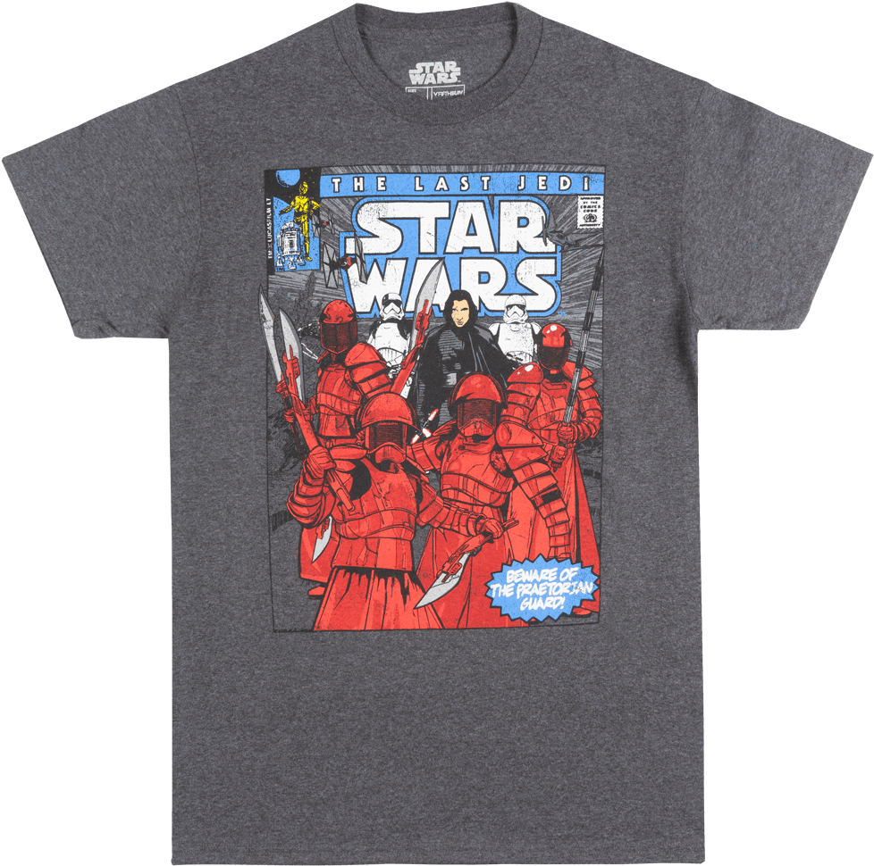Star Wars The Last Jedi T-shirt Heather Charcoal Mens - Jaws (1032x1000), Png Download