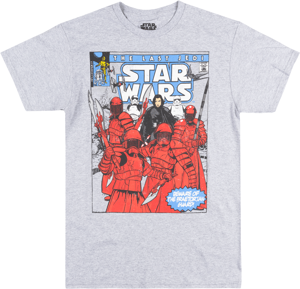 Star Wars The Last Jedi T-shirt Heather Grey Mens Movie - Star Wars Comics (1052x1000), Png Download
