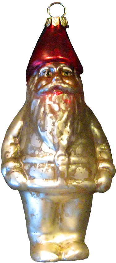 Old Christmas Tree Decorations Png - Garden Gnome (392x886), Png Download