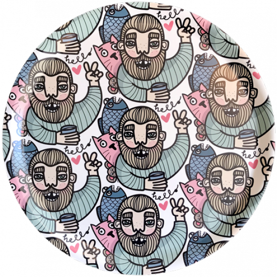 Hello Beard Tray - Illustration (560x560), Png Download