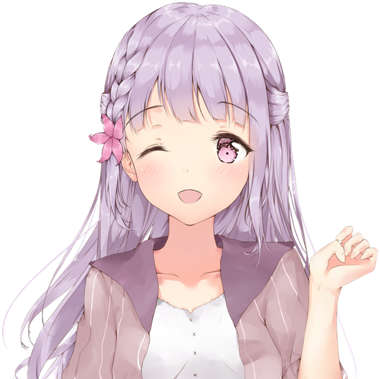Anime Girls With One Eye Closed (600x559), Png Download