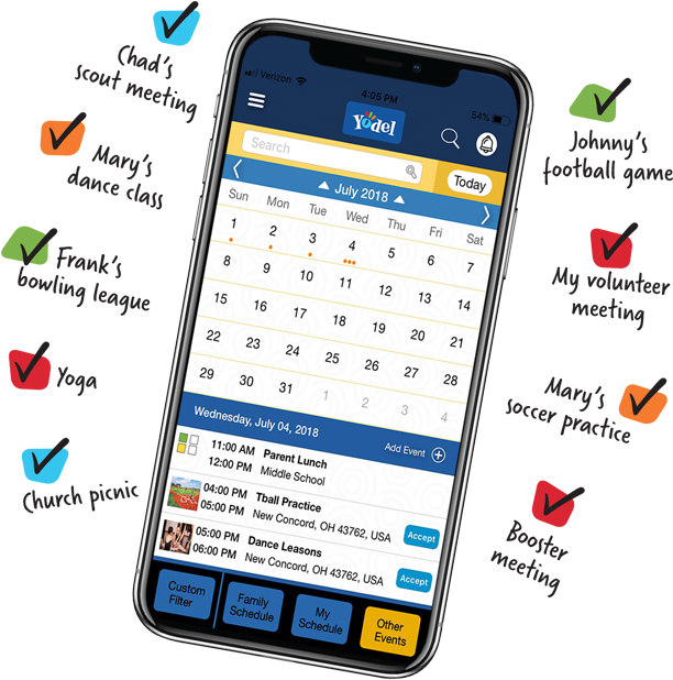 Yodel Family Calendar Just Got Better Community Organization - Iphone (700x624), Png Download