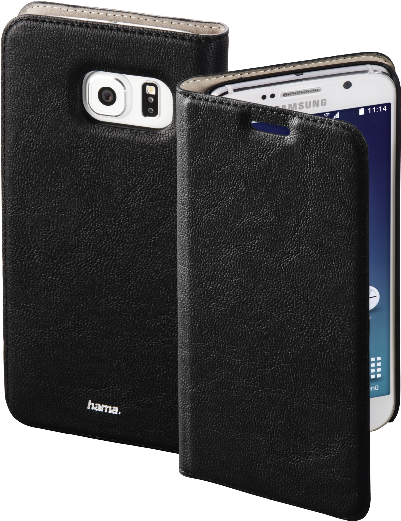 "guard Case" Booklet For Samsung Galaxy S6, Black - Leather (1100x1100), Png Download