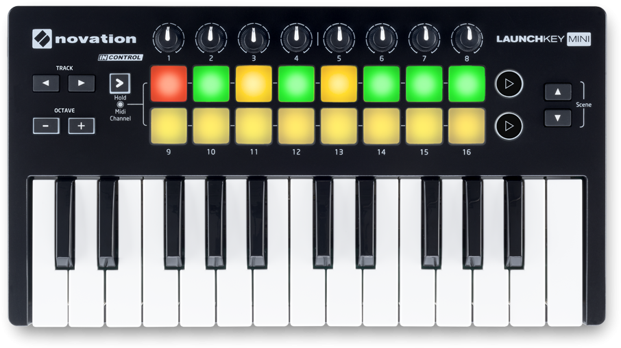 Novation Launchkey Mini Mk2 Midi Controller Keyboard - Novation Launchkey Mini Mkii (940x532), Png Download