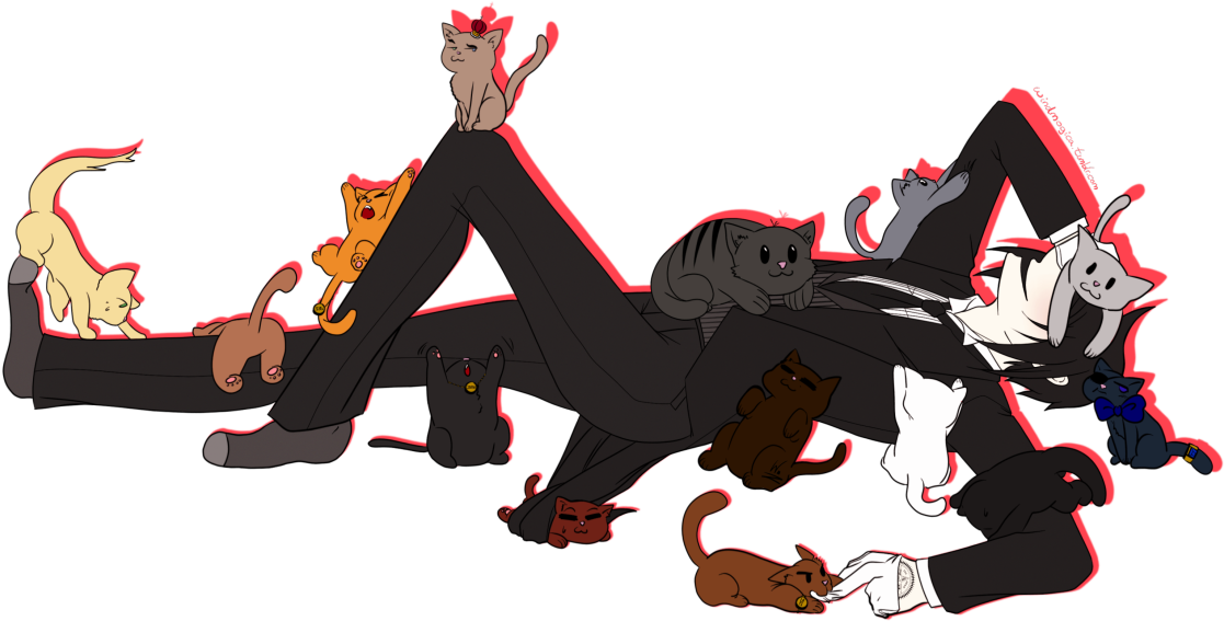 Sebastian Michaelis Kuroshitsuji Cats Neko Kuroshitsujifanpage - Illustration (1280x905), Png Download