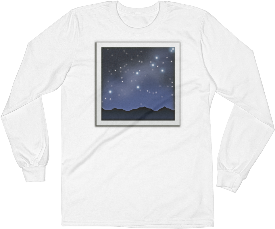 Men's Emoji Long Sleeve T-shirt - Milky Way (1000x1000), Png Download