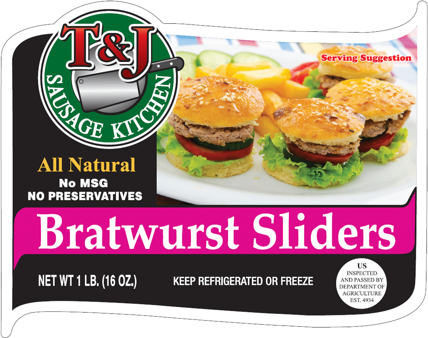 T & J Bratwurst Sliders - Cheeseburger (2100x1500), Png Download