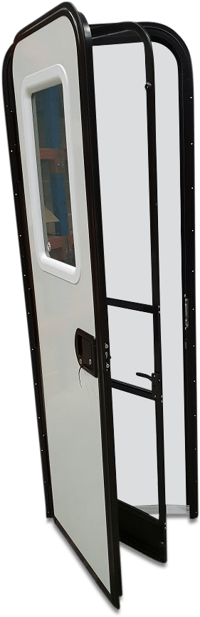 Caravan Rv Door - Door (490x1008), Png Download