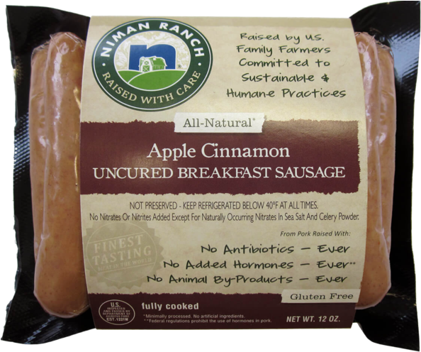 Niman Ranch Apple Cinnamon Uncured Breakfast Sausage - Niman Ranch Apple Cinnamon Breakfast Sausage (600x600), Png Download