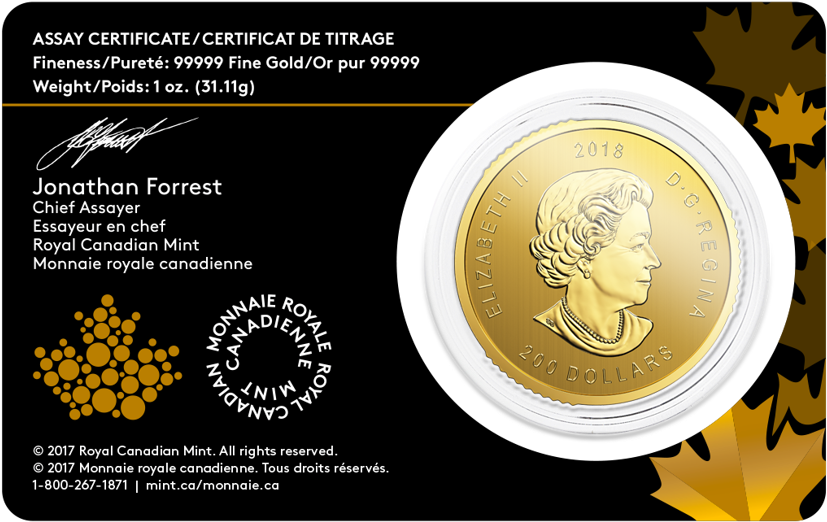 Canadian Golden Eagle 1 Oz Gold 2018 - Roaring Grizzly Gold Coin (976x732), Png Download