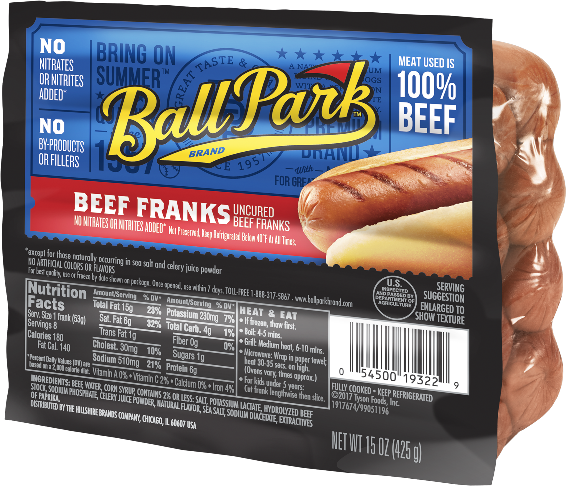 Original Length - Ball Park Franks (1920x1920), Png Download