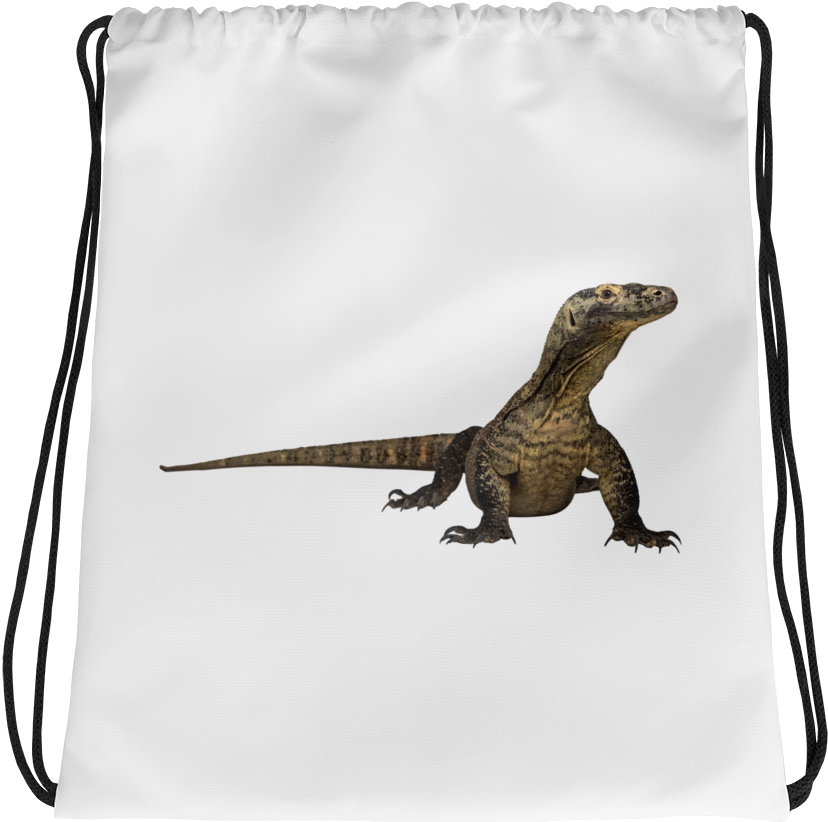 Komodo-dragon Print Drawstring Bag - Mochila De Cuerdas Mockup (1000x1000), Png Download