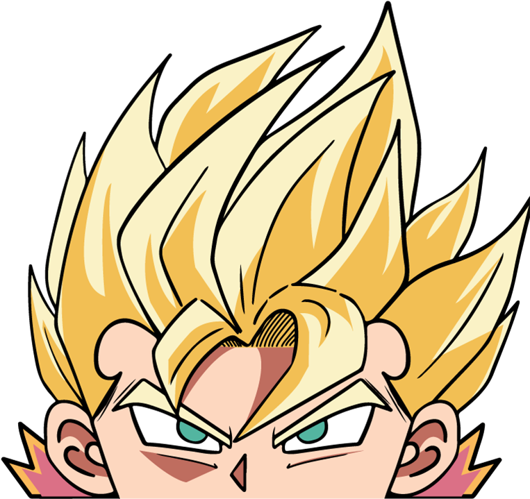 Image Of Goku Peeker - Cartoon (2550x810), Png Download