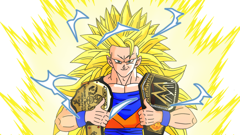 Wwe World Heavyweight Champion Goku Supersaiyajin3 - Goku (792x445), Png Download