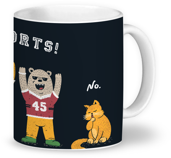 Caneca Crowd-cheering No Thanks De Tobias Fonsecana - Cartoon (800x800), Png Download