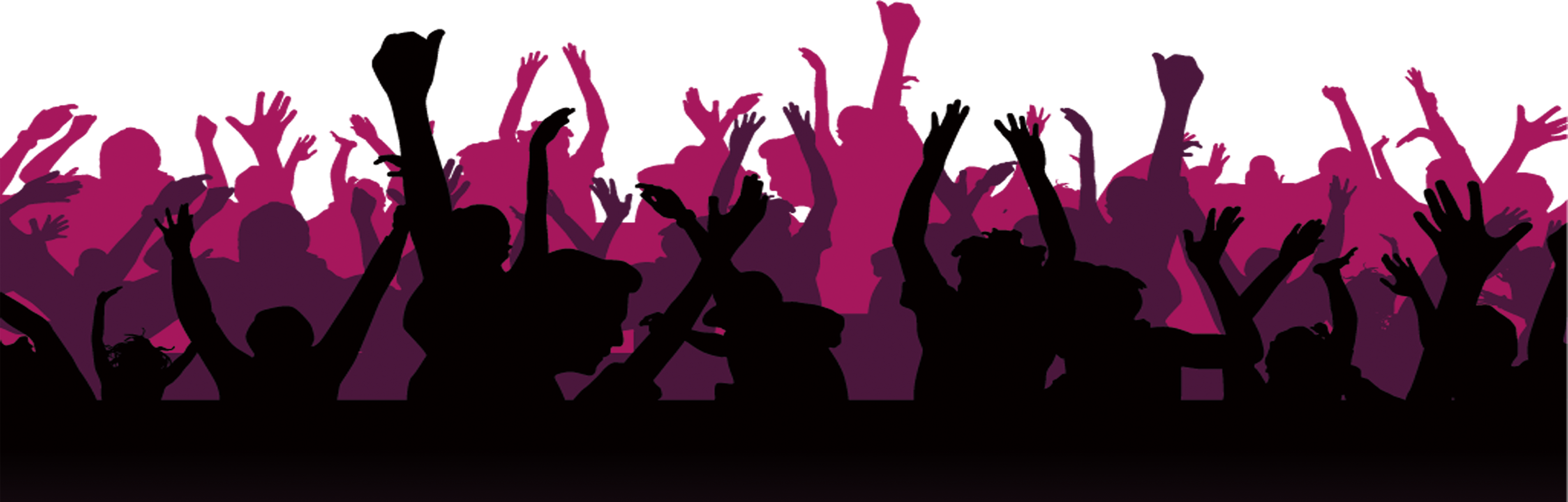 People Partying Silhouette Png (3815x1221), Png Download