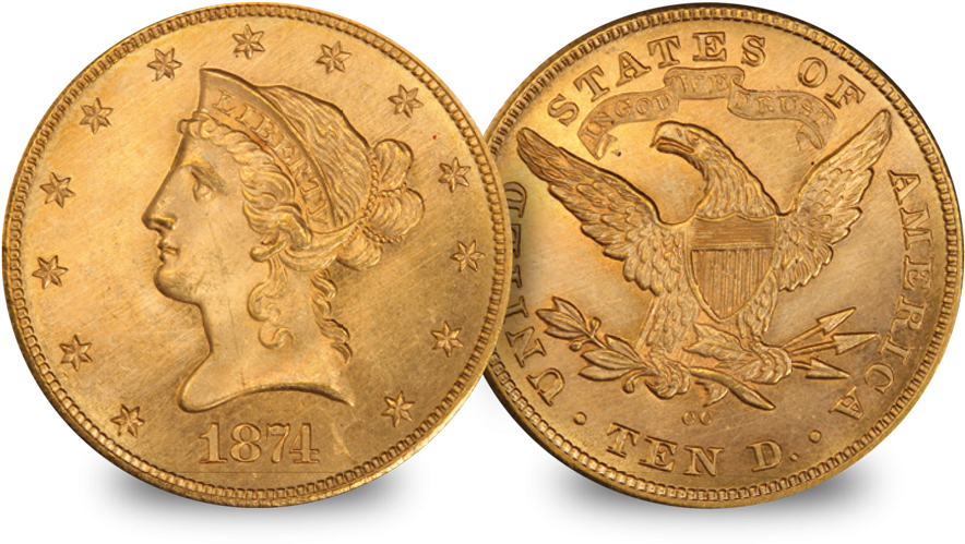 Usa $10 Eagle Set Gaudens & Liberty Head Coin - Cash (1000x606), Png Download