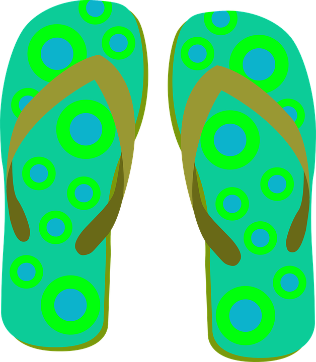 Flip Flops, Slippers, Points, - Flip Flops (628x720), Png Download