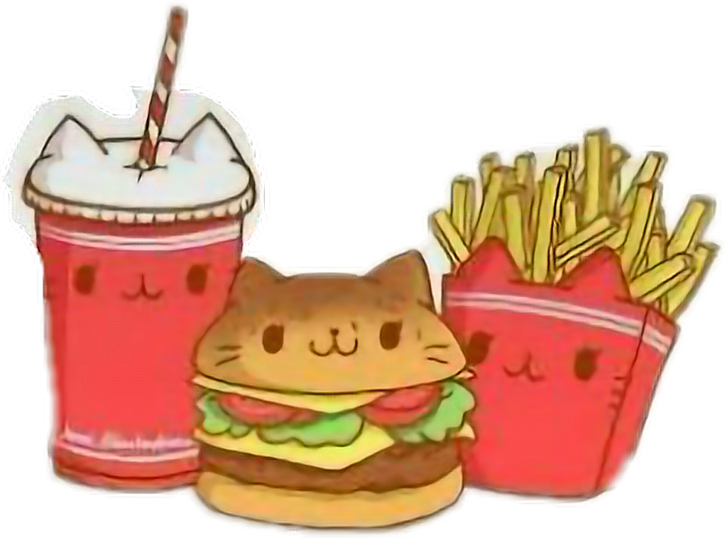 Report Abuse - Fast Food Kawaii Png (1024x757), Png Download