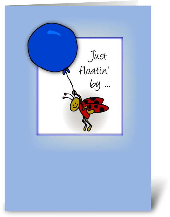 Ladybug With Balloon, Hello - Blue Balloon (700x792), Png Download