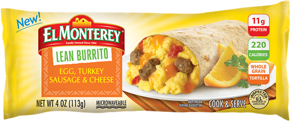 El Monterey Burritos, Egg, Turkey Sausage & Cheese - El Monterey (600x600), Png Download