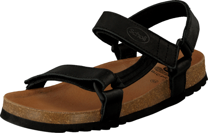 Scholl Heaven Black 04601-00 Womens Leather Rubber - Scholl Sandaler (705x449), Png Download