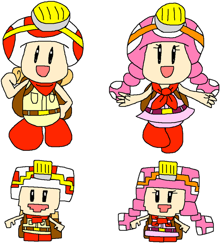 Captain Toad And Toadette - Captain Toad And Toadette Pokegirl (934x856), Png Download