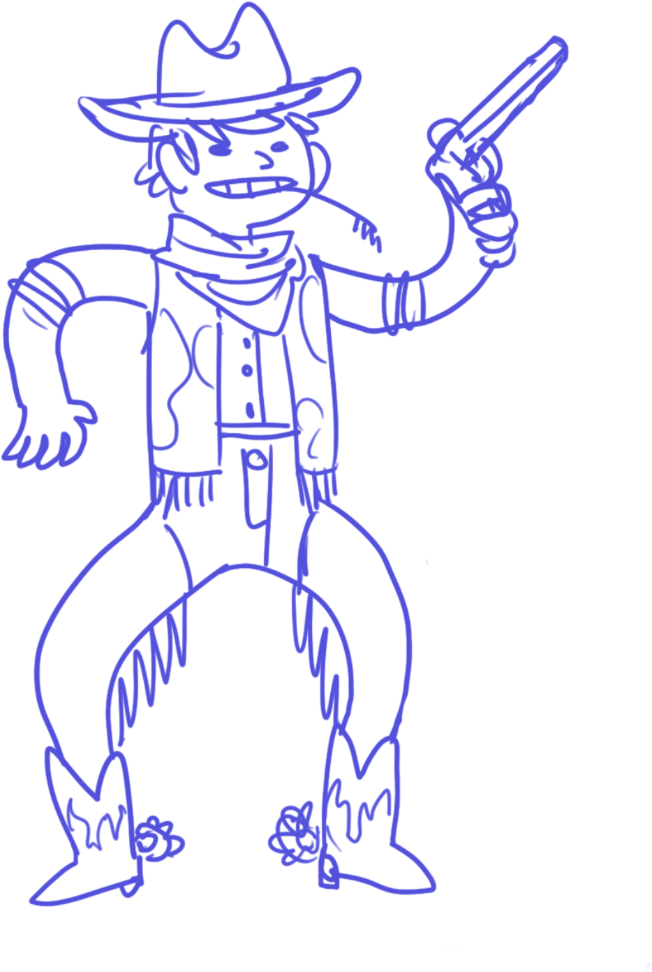 Day 28 Was Fave Meme And Nothing Beats Cowboy Kelly - Line Art (1200x1444), Png Download