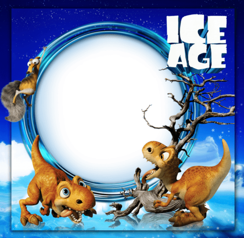 Free Png Ice Age Kids Photo Frame Png Images Transparent - Ice Age Birthday Theme (850x829), Png Download